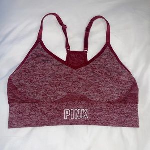 PINK burgundy sports bra